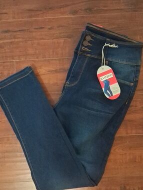 BAMBOO Women's Dark Blue High-Rise Jeggings
